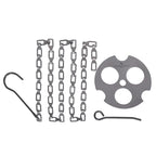 Chaîne de Suspension en Titane avec Crochets et Anneau Fixe – Pour Pot, Tasse, Grill & Mangeoire