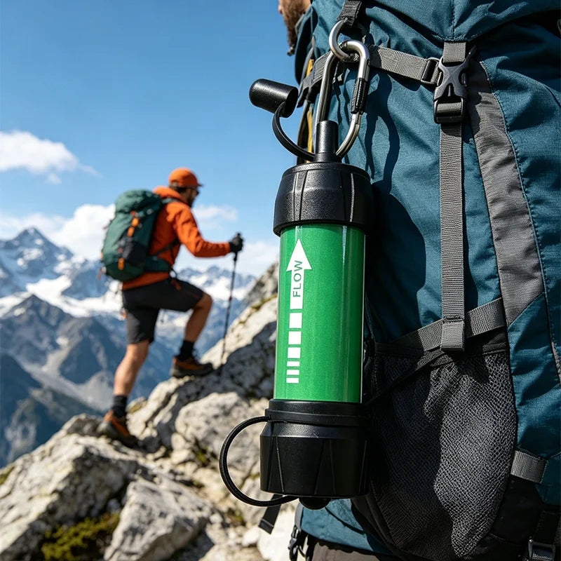 Paille Filtrante pour Camping – Légère, Multicolore, Idéale pour Randonnée, Pêche et Urgence