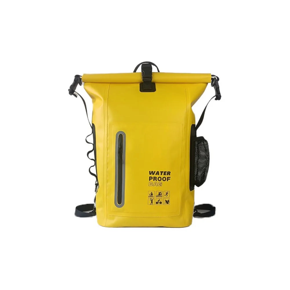 Sac à Dos Imperméable 25 L pour Extérieur – Grande Capacité, Bandes Réfléchissantes, Confortable en PVC pour Randonnée