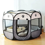 Tente Pliable pour Animaux – Niche Octogonale d'Extérieur avec Clôture pour Chien, Chat et Chiot