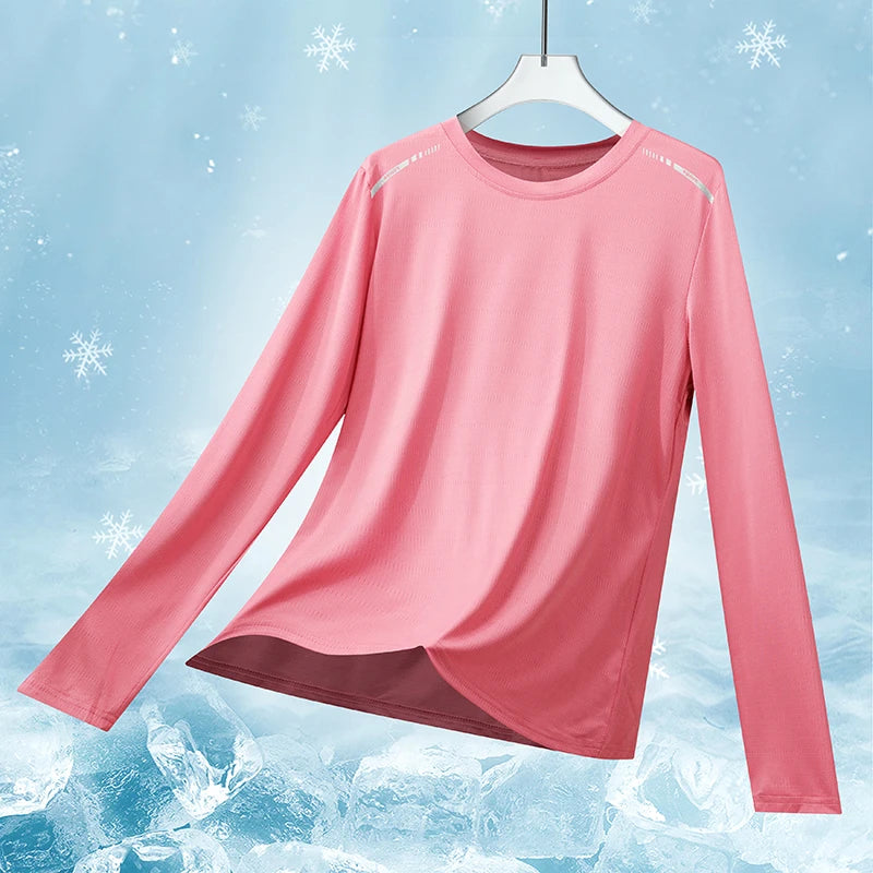 T-shirts à manches longues pour femmes pour entrainement fitness et course à pied