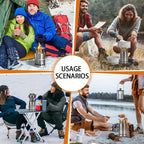 Poêle à Bois Portable pour Camping – En Inox Double Couche Concentrateur de Chaleur, Démontable et Empilable pour Pique-Nique