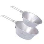 Bol en Titane avec Poignée Pliante  Bol à Riz Portable pour Camping & Pique-nique  300ml & 450ml