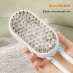 Brosse Vapeur Électrique 3-en-1 pour Chat et Chien – Spray, Massage, Démêlage – Manche Rétractable, Rechargeable USB
