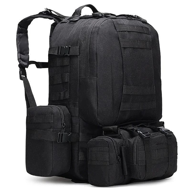 Sac à Dos Tactique 55L Molle – Nylon Haute Capacité pour Camping, Randonnée, Chasse et Voyage