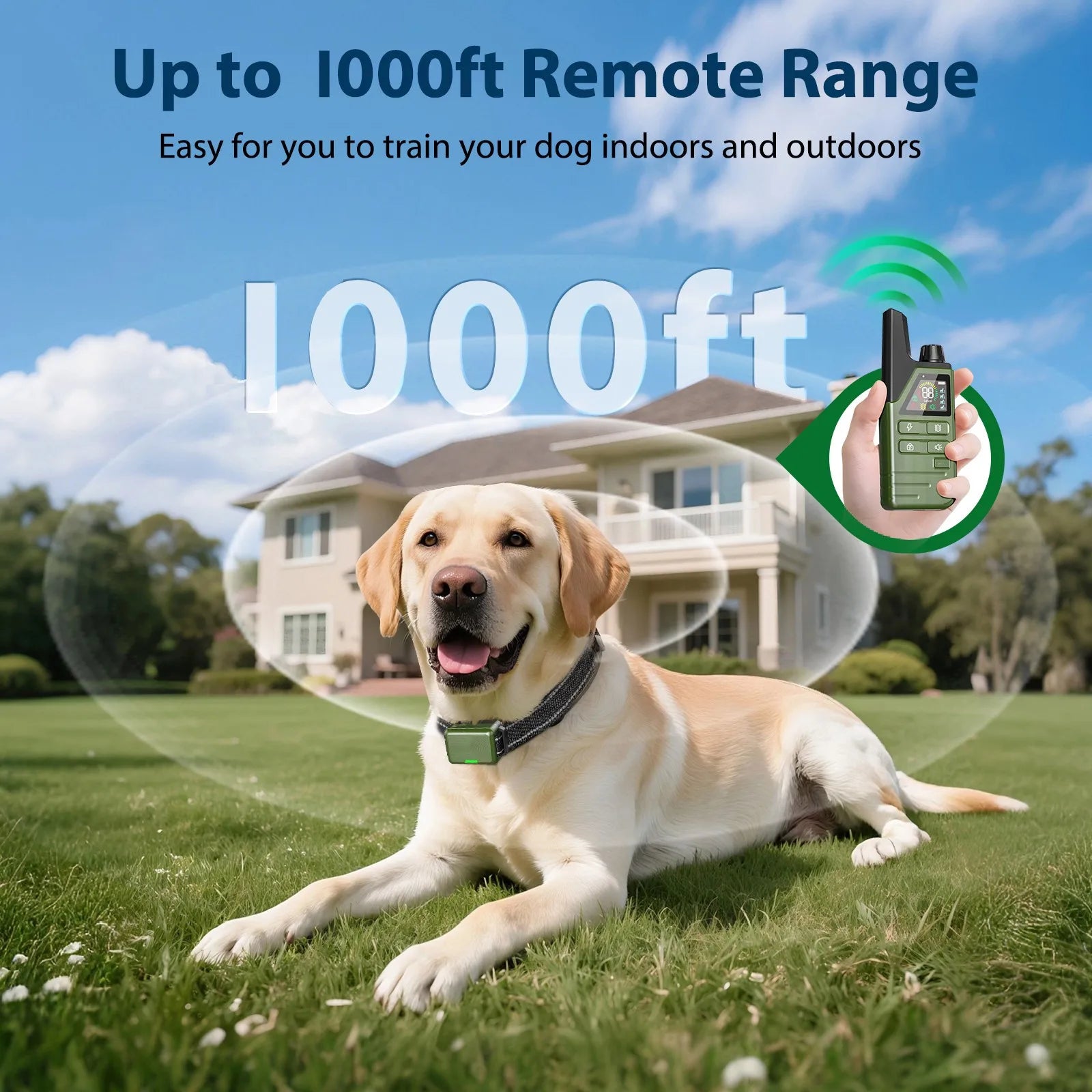 Collier de Dressage Électrique pour Chien – Télécommande 300m, IPX7 Étanche, Rechargeable, Anti-Aboiement