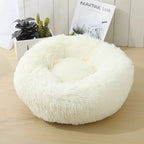 Corbeille Ronde en Peluche Longue pour Chat et Chien – Coussin Sofa Chaud, Idéal pour l'Hiver