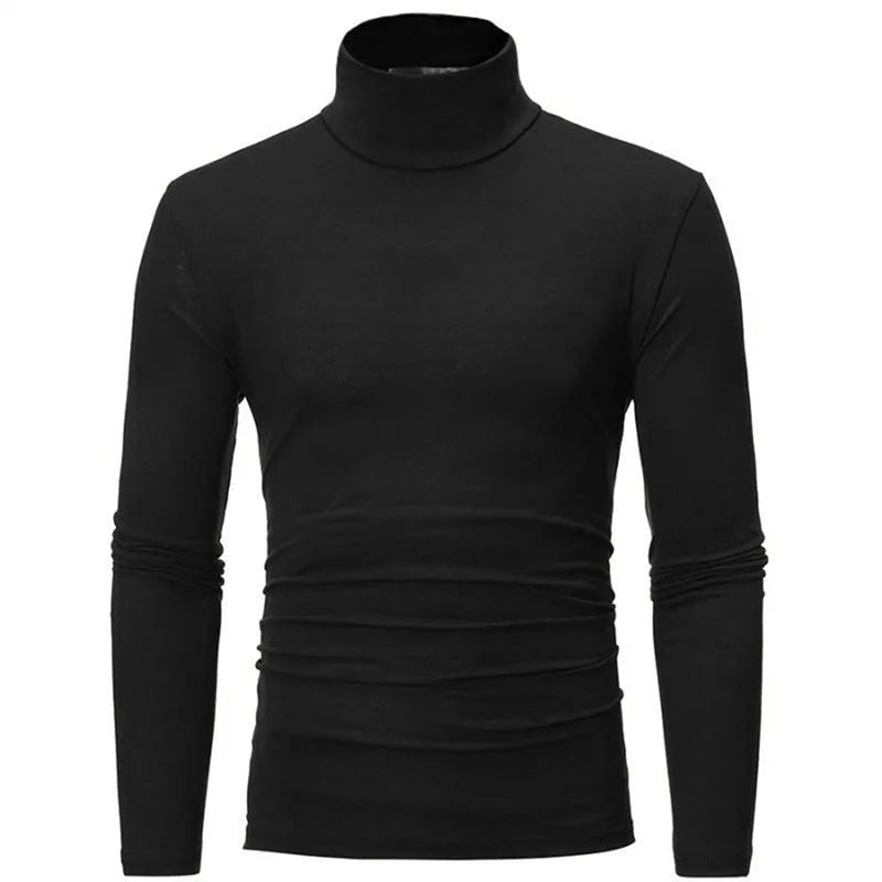 T-shirt Col Roulé Homme – Coupe Slim, Manches Longues, Respirant, Casual