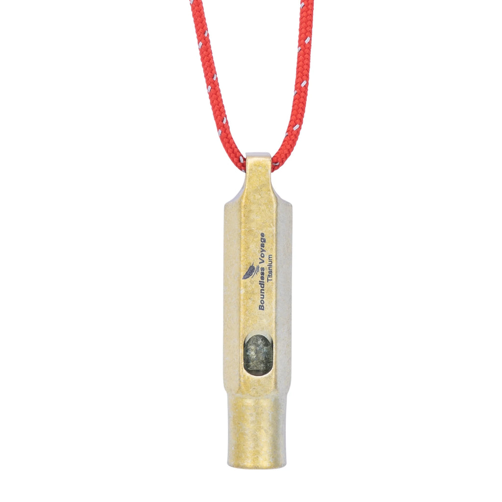 Sifflet en Titane – Sifflet de Survie et Sécurité avec Cordon, Puissant, Sport & Porte-clés Ti9015O