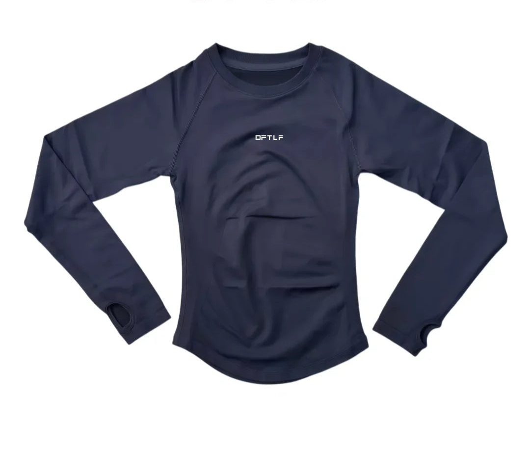 Haut de yoga sans coutures à manches longues pour femmes, t-shirt de compression amincissant, séchage rapide, respirant, élastique, pour la salle de sport, la course et l'entraînement