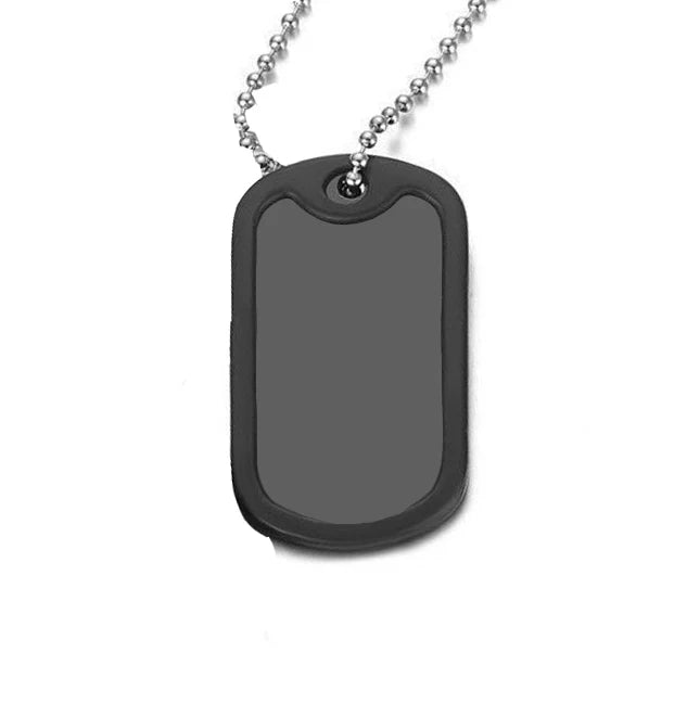 Plaque Militaire Personnalisée en Acier Inoxydable – Gravure Laser Nom, Photo, Chaîne Perles