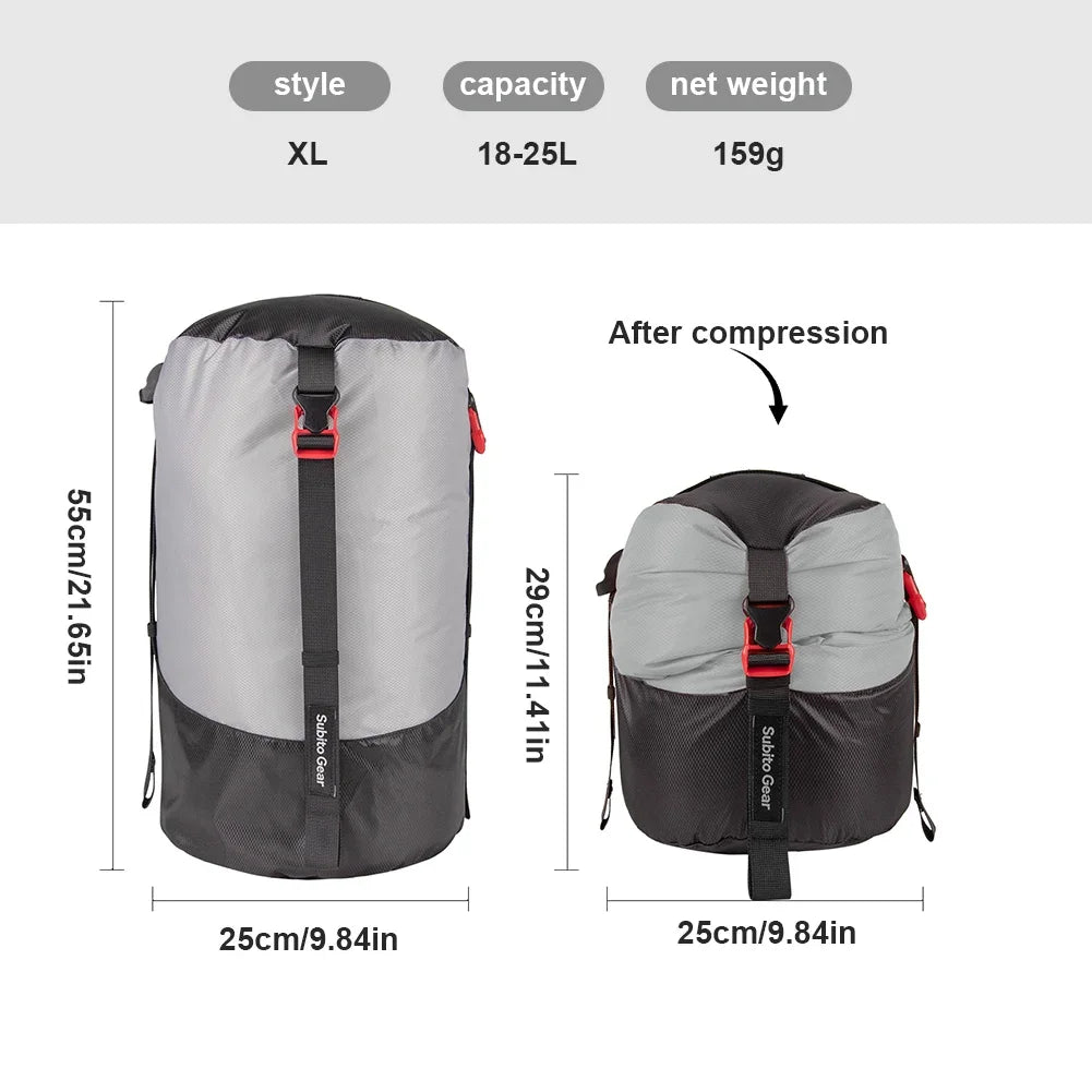 Sac de Compression Imperméable pour Sac de Couchage – Grande Capacité, Ultra-Léger, Camping & Randonnée