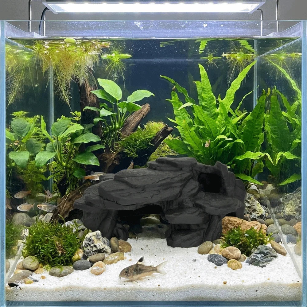 Ornement Aquarium Impression 3D – Rocaille Réaliste, Abri Poissons et Crevettes, Plastique PLA