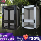Cage Portable pour Reptiles – Boîte d'Élevage avec Grille Aérée pour Grenouilles, Dragons Barbus et Tortues
