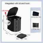 Toilette Portable de Voyage – Seau Pliable pour Voiture et Urgences Outdoor