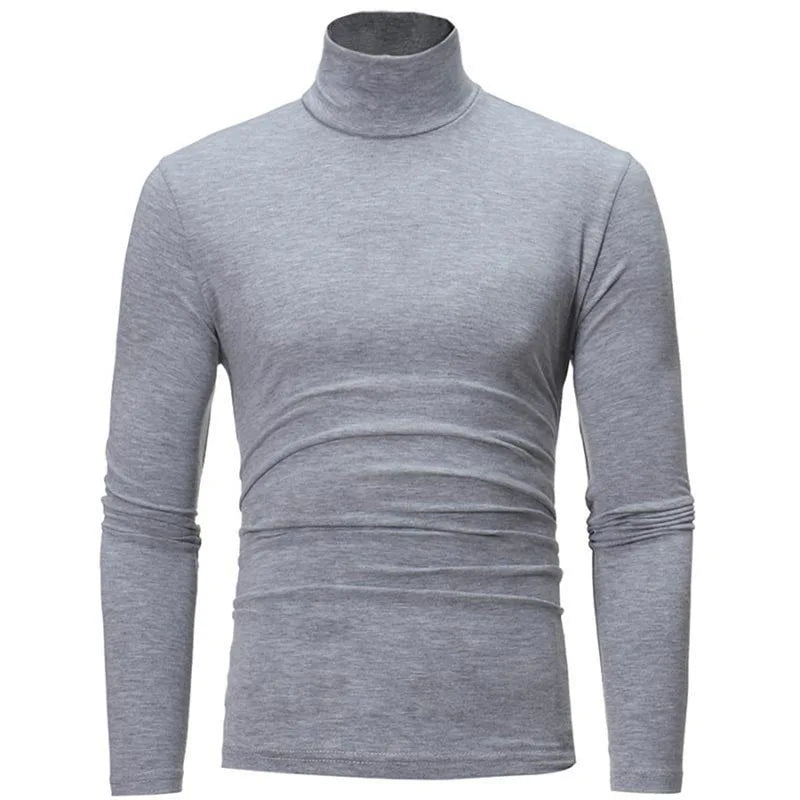 T-shirt Col Roulé Homme – Coupe Slim, Manches Longues, Respirant, Casual