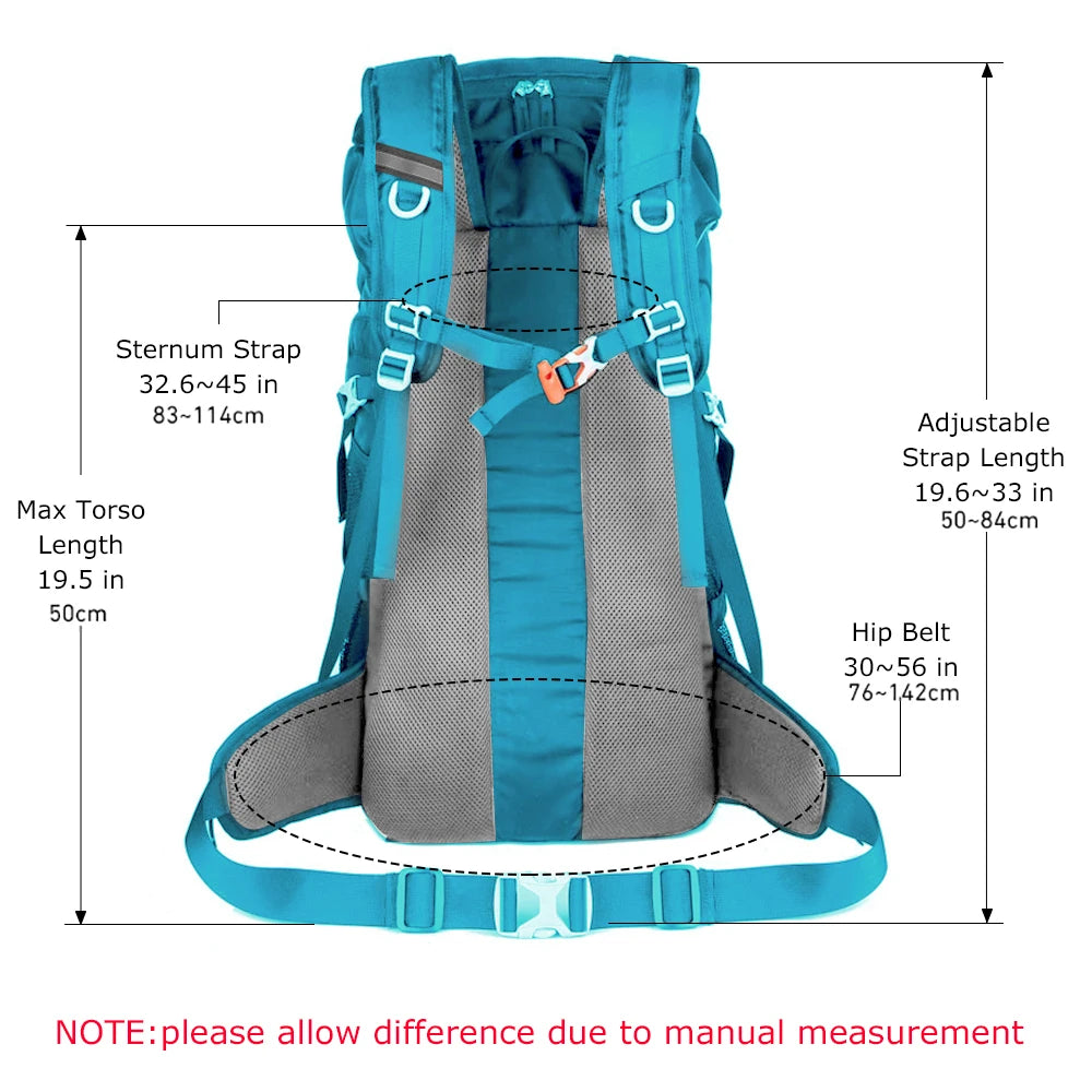 WESTTUNE Sac à Dos Randonnée 50L avec Couvre-Pluie – Multifonction, Alpinisme & Trekking