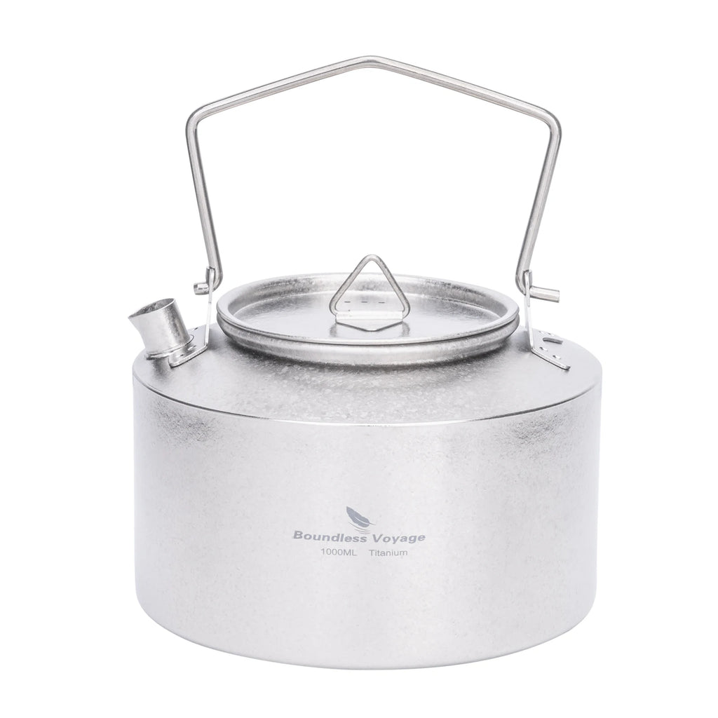 Bouilloire en Titane 1000ml – Théière Légère à Chauffe Rapide pour Randonnée, Pique-nique & Voyage
