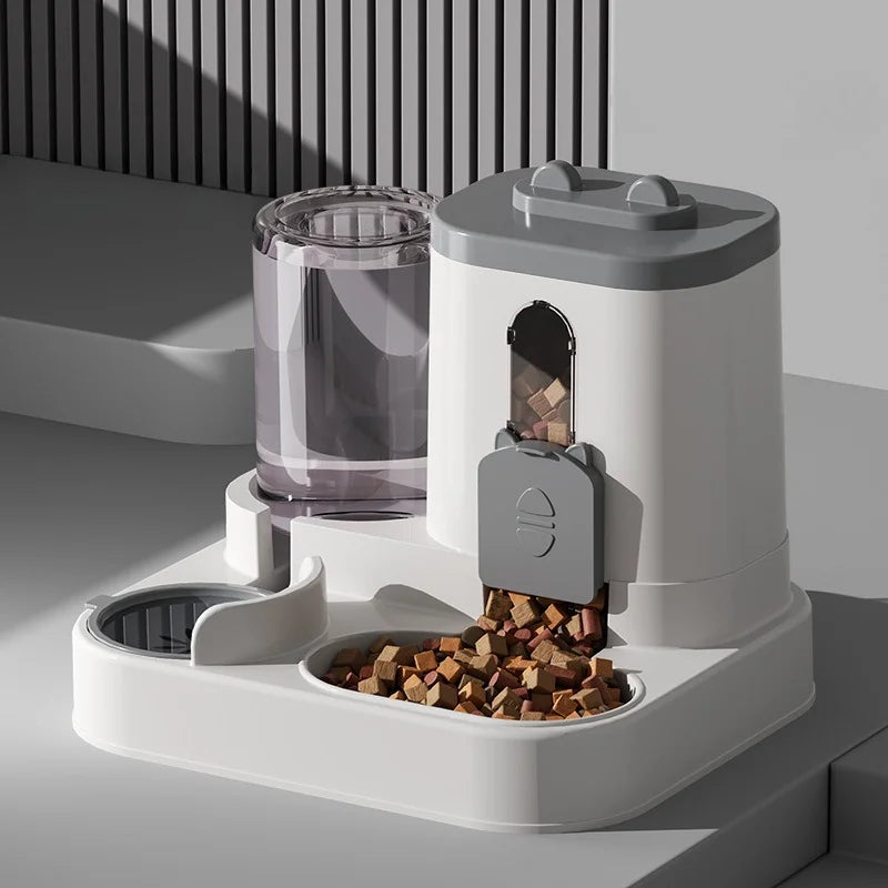 Gamelle Anti-Déversement avec Fontaine Intégrée pour Chat et Chien