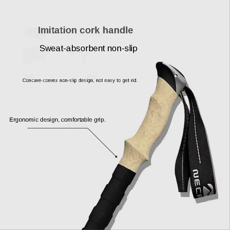 Bâton de Randonnée Télescopique Ultra-Léger 135 cm – Aluminium, Anti-Choc, Alpinisme & Trekking