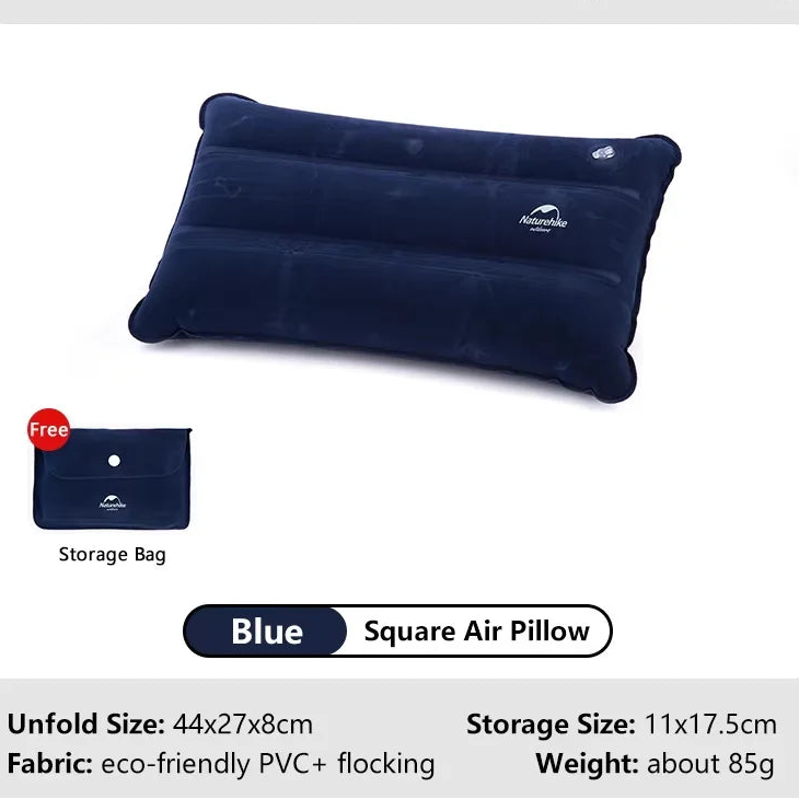 Oreiller Gonflable Carré – Ultra-léger, Portable et Confortable pour Camping, Randonnée et Voyage