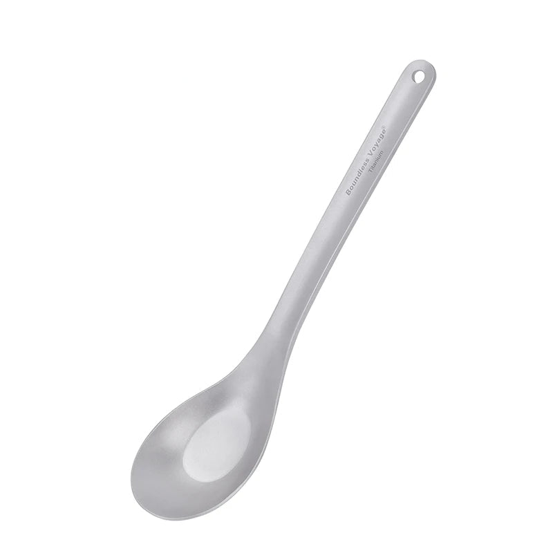 Cuillère en Titane à Long Manche – Ultra-Légère – Soupe & Camping Outdoor