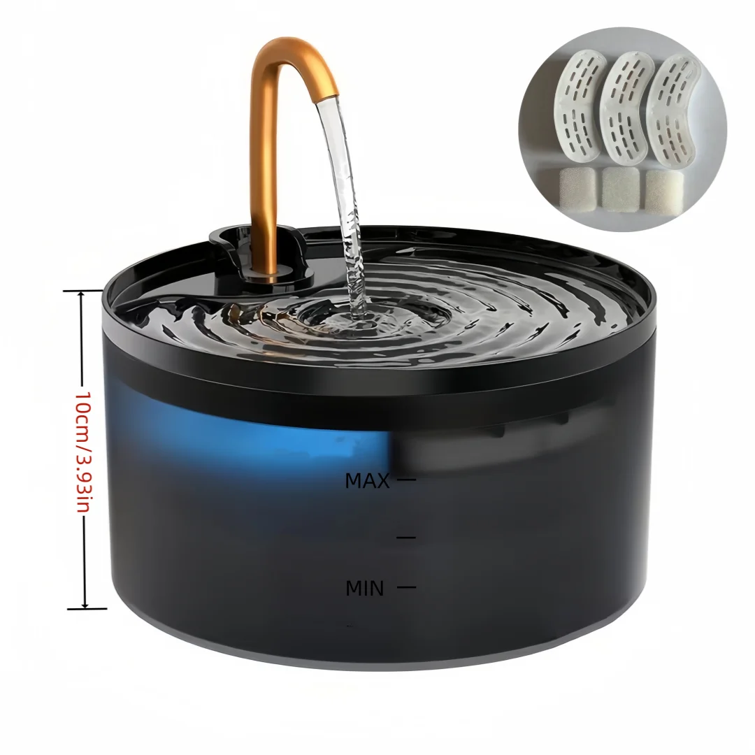Fontaine à Eau pour Chat et Chien – Filtration Triple, Capteur Automatique, 2,1L