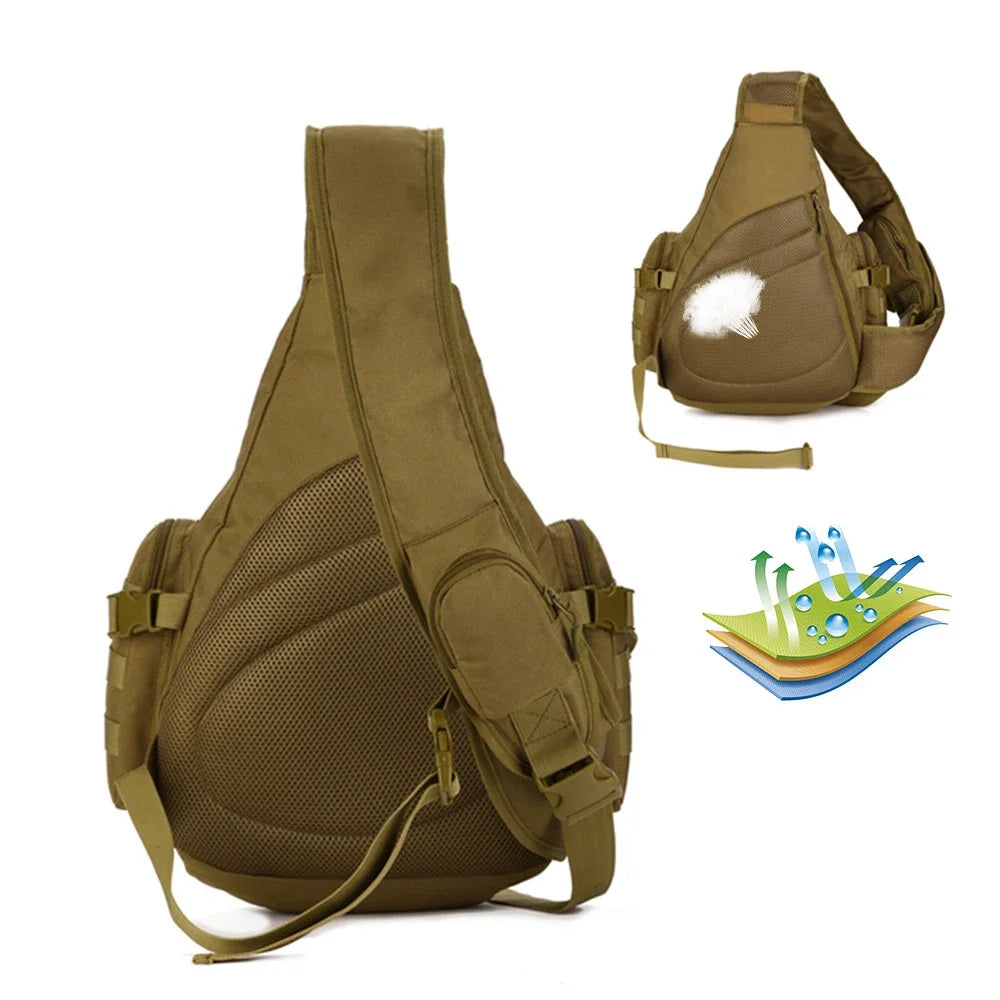 Sac à Dos Tactique 20-35L – Sling Bag Imperméable Molle pour Ordinateur 14", Randonnée, Camping et Chasse