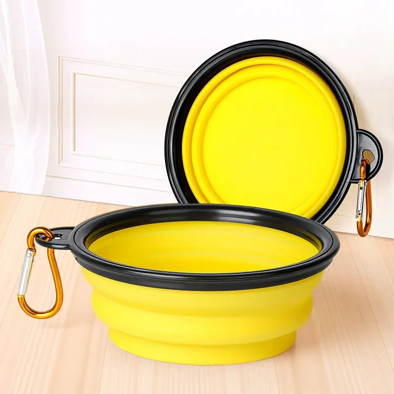 Gamelle Pliable en Silicone pour Chien et Chat – Bol Portable avec Mousqueton pour Camping, Voyage et Balade Outdoor