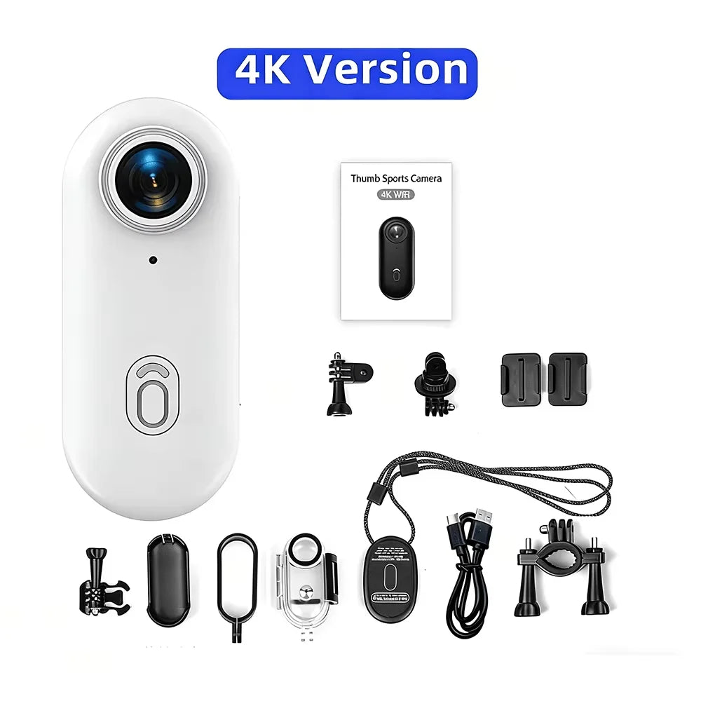 Mini Caméra d'Action 4K Pocket Magnétique – WiFi Sans Fil, Étanche, Enregistreur Corporel POV pour Casque et Vélo