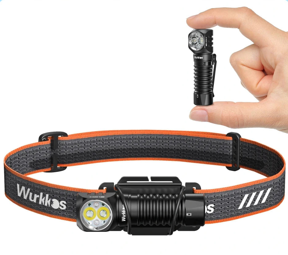 Lampe Frontale 850 Lumens avec Lumière Rouge, Clip Magnétique | Camping, Randonnée, Pêche
