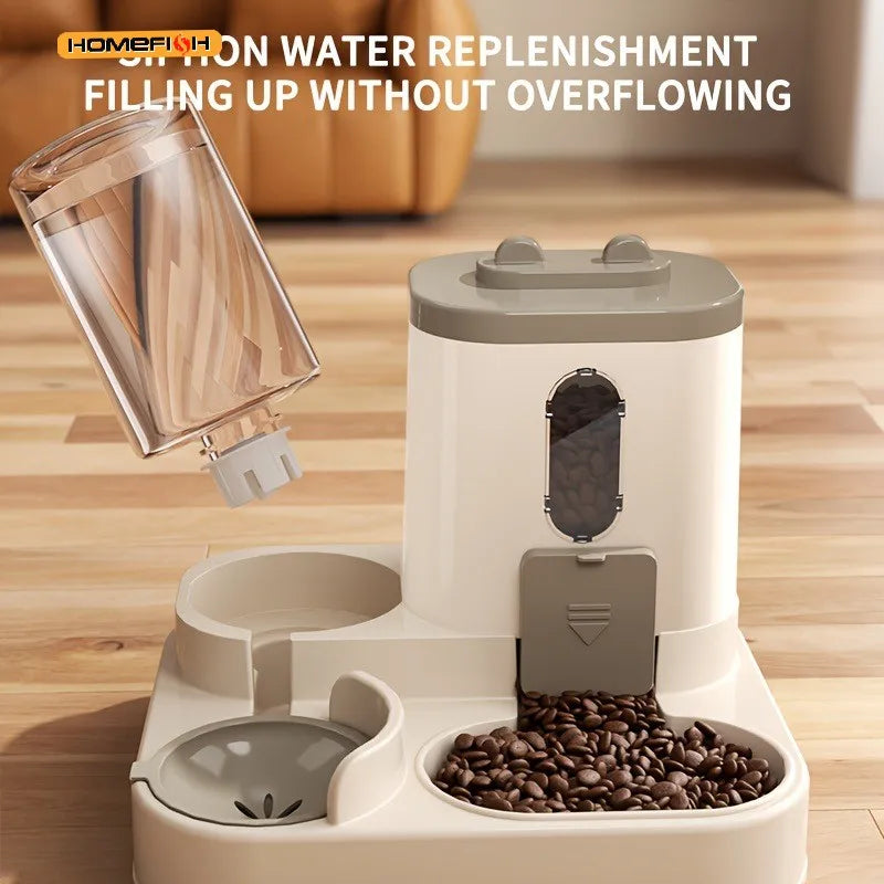 Distributeur 2-en-1 Nourriture et Eau pour Chat – Automatique, Design Mignon