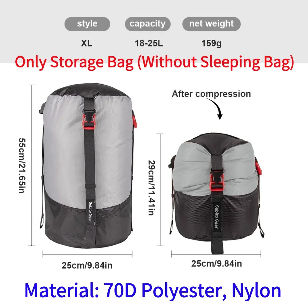 Sac de Compression Imperméable pour Sac de Couchage – Grande Capacité, Ultra-Léger, Camping & Randonnée
