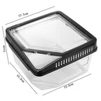 Boîte Transparente Anti-Évasion pour Reptiles – Terrarium en Plastique avec Couvercle Rabattable pour Lézards, Escargots et Petits Reptiles