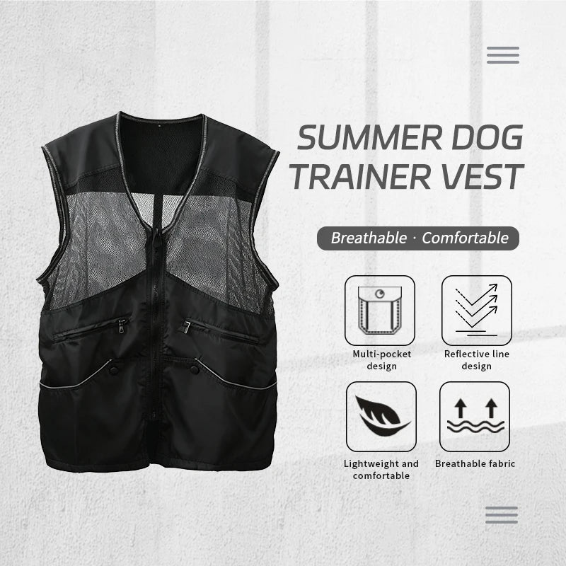 Gilet d'Entraînement en Maille Légère pour Chien – Multi-Poches, Résistant aux Morsures, Idéal Printemps-Été