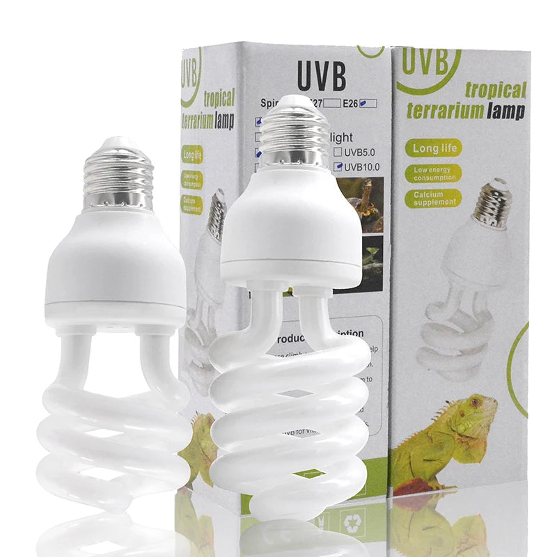 Lampe UVB pour Reptiles 13W/26W – Éclairage Économique à Rayons UV 5.0/10.0 pour Terrarium, Tortues, Lézards et Serpents