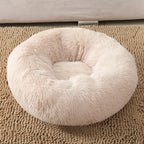 Corbeille Ronde en Peluche Longue pour Chat et Chien – Coussin Sofa Chaud, Idéal pour l'Hiver