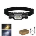 Mini Lampe Frontale LED USB Type-C 18650 – Lumière Blanche, Rouge, Verte, Bleue, Jaune & UV 395nm pour Pêche, Chasse et Camping