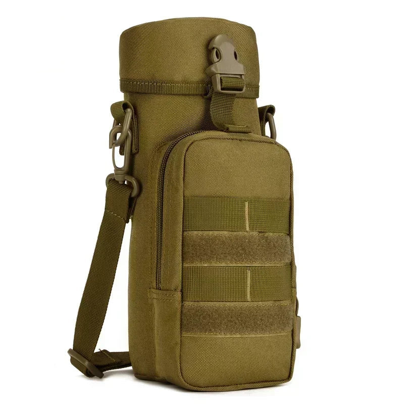Poche Porte-Gourde Tactique MOLLE Camouflage – Nylon 900D Imperméable, Camping, Randonnée, Chasse