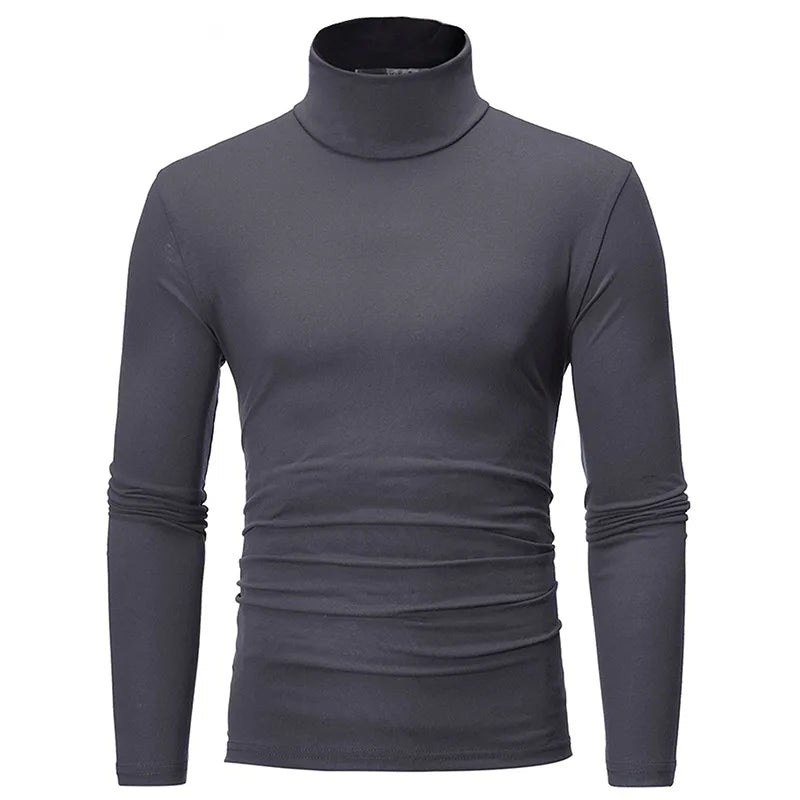 T-shirt Col Roulé Homme – Coupe Slim, Manches Longues, Respirant, Casual