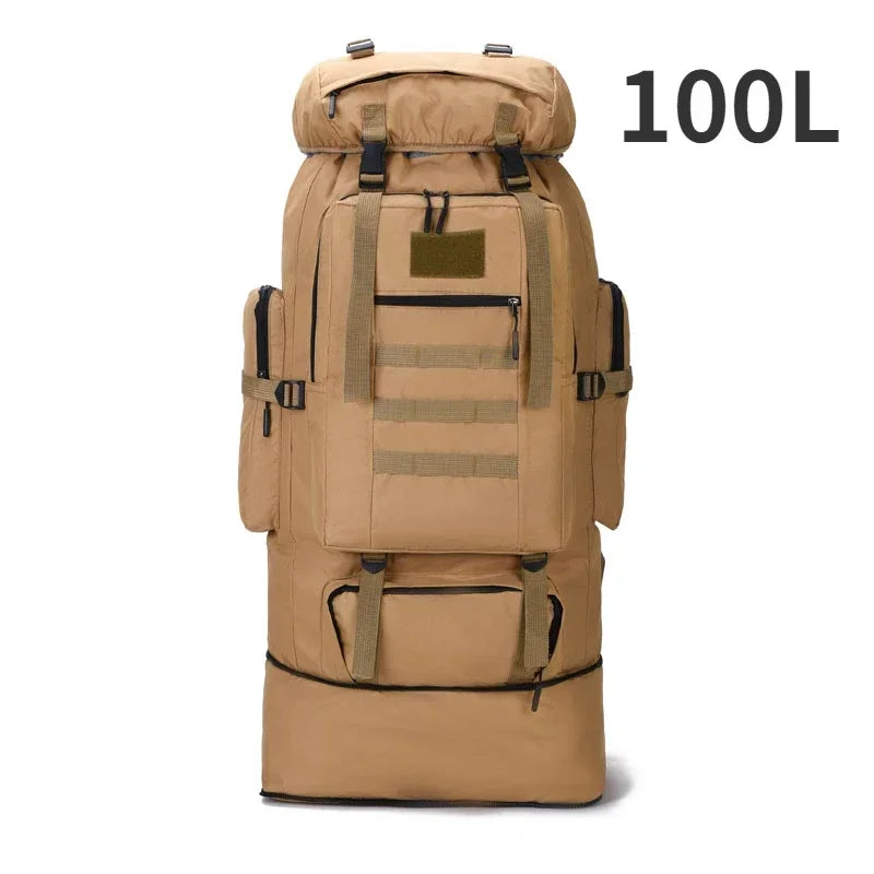 Sac à Dos Alpinisme 80L/100L – Tactique, Grande Capacité, Randonnée, Camping, Voyage