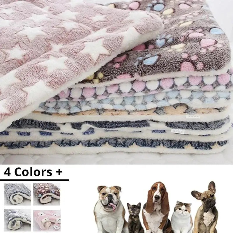 Tapis de Couchage pour Chat et Chien – Couverture Polaire Douce, Chaude, Lavable, Motif Ourson
