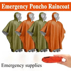 Poncho de Pluie d'Urgence Imperméable en Film Aluminium – Couverture Thermique Jetable, Outil de Survie pour Camping