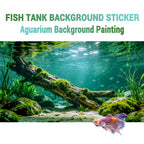 Sticker Fond d'Aquarium – Bois Mort Rivière, Décoration Paysage Sous-Marin, Ornement Bac à Poissons en PVC