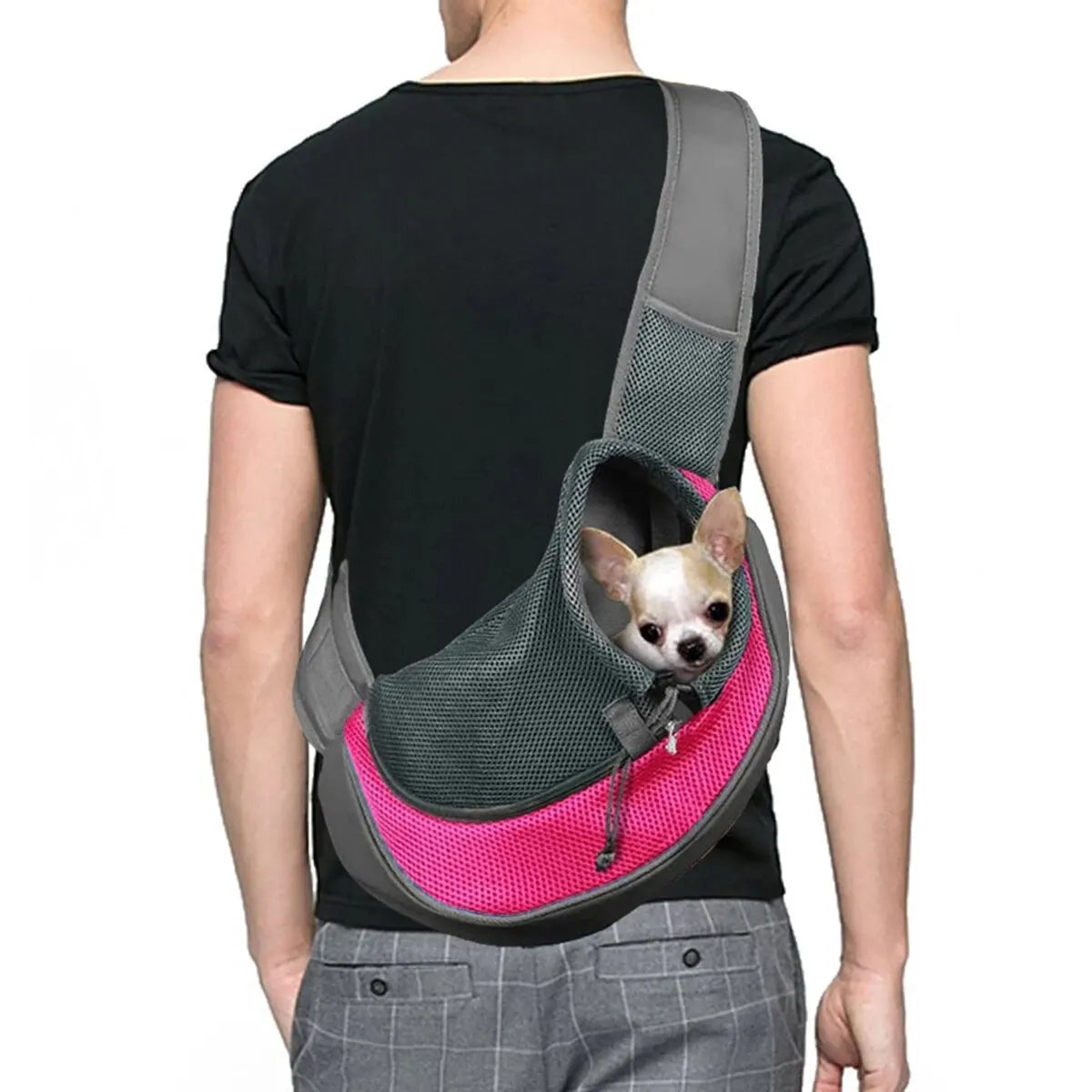 Sac Bandoulière Respirant en Maille pour Chat et Chien – Transport Portable, Style Fashion