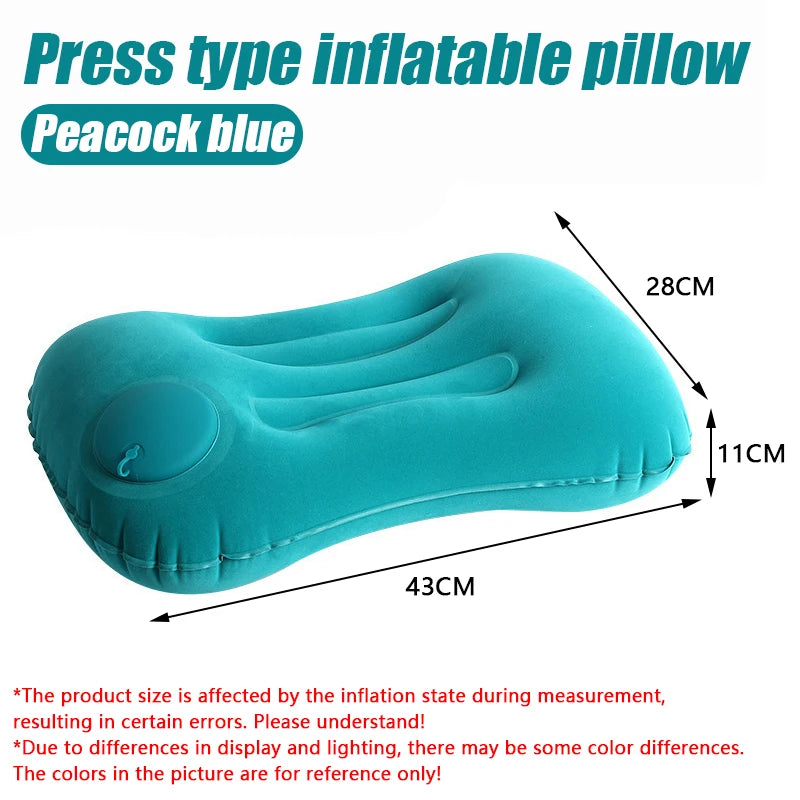 Oreiller Gonflable de Camping – Ultra-Léger, Portable, Soutien Nuque & Lombaires – Randonnée & Voyage