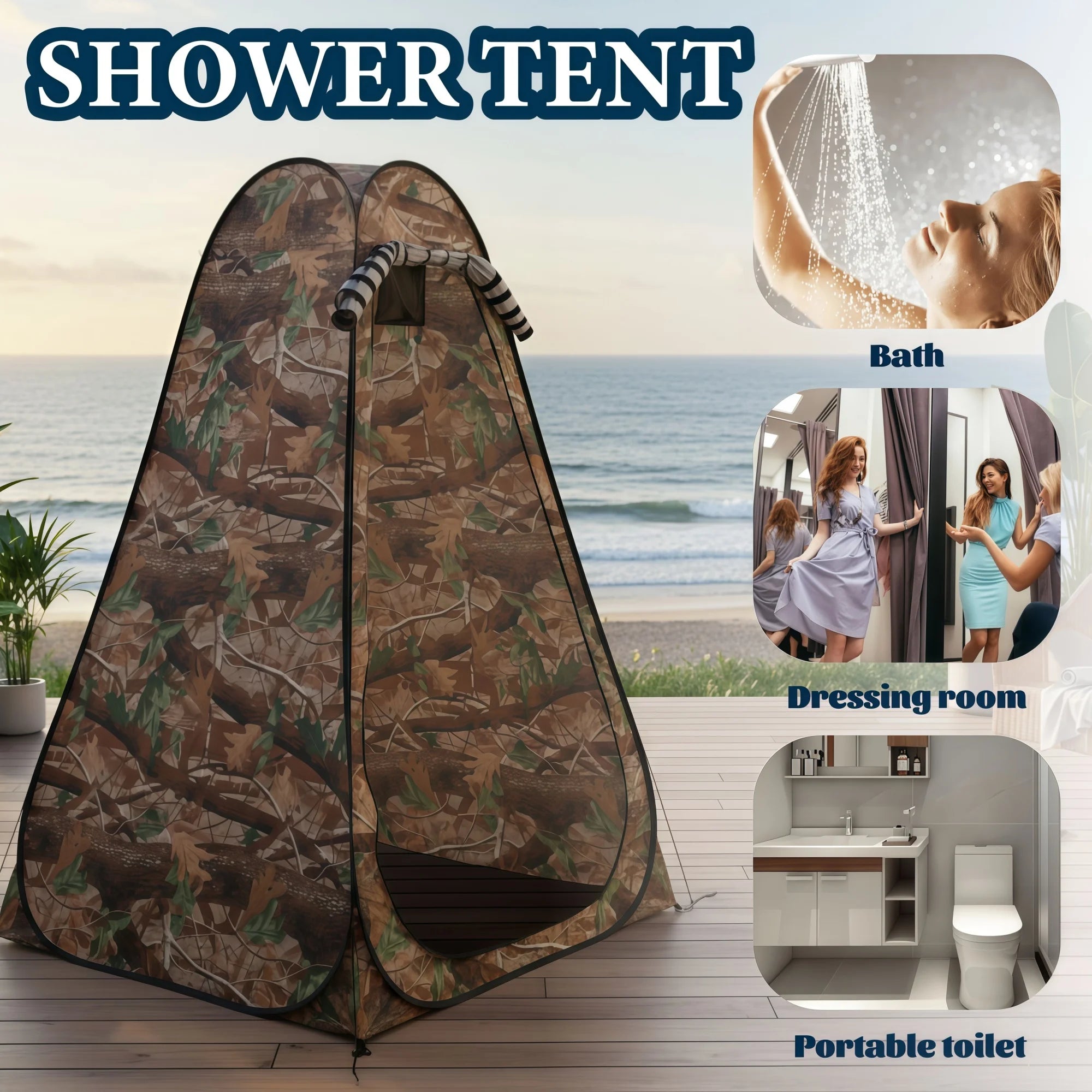 Tente d'intimité Pop-Up Portable – Douche Extérieure, Toilettes Camping, Abri Pluie, Pliable avec Sac
