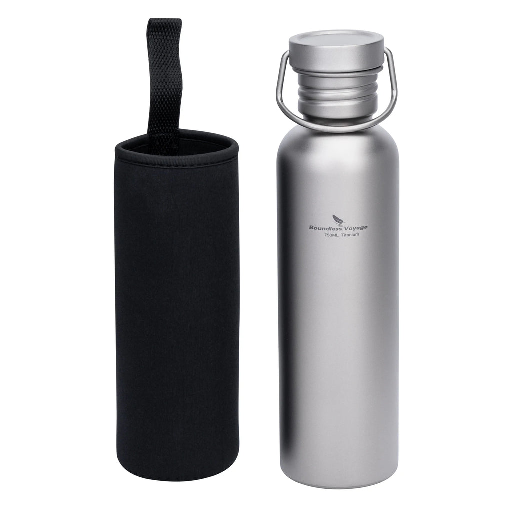 Gourde en Titane – Large Goulot, Réutilisable, Sport & Outdoor – Camping, Randonnée, Escalade, Running