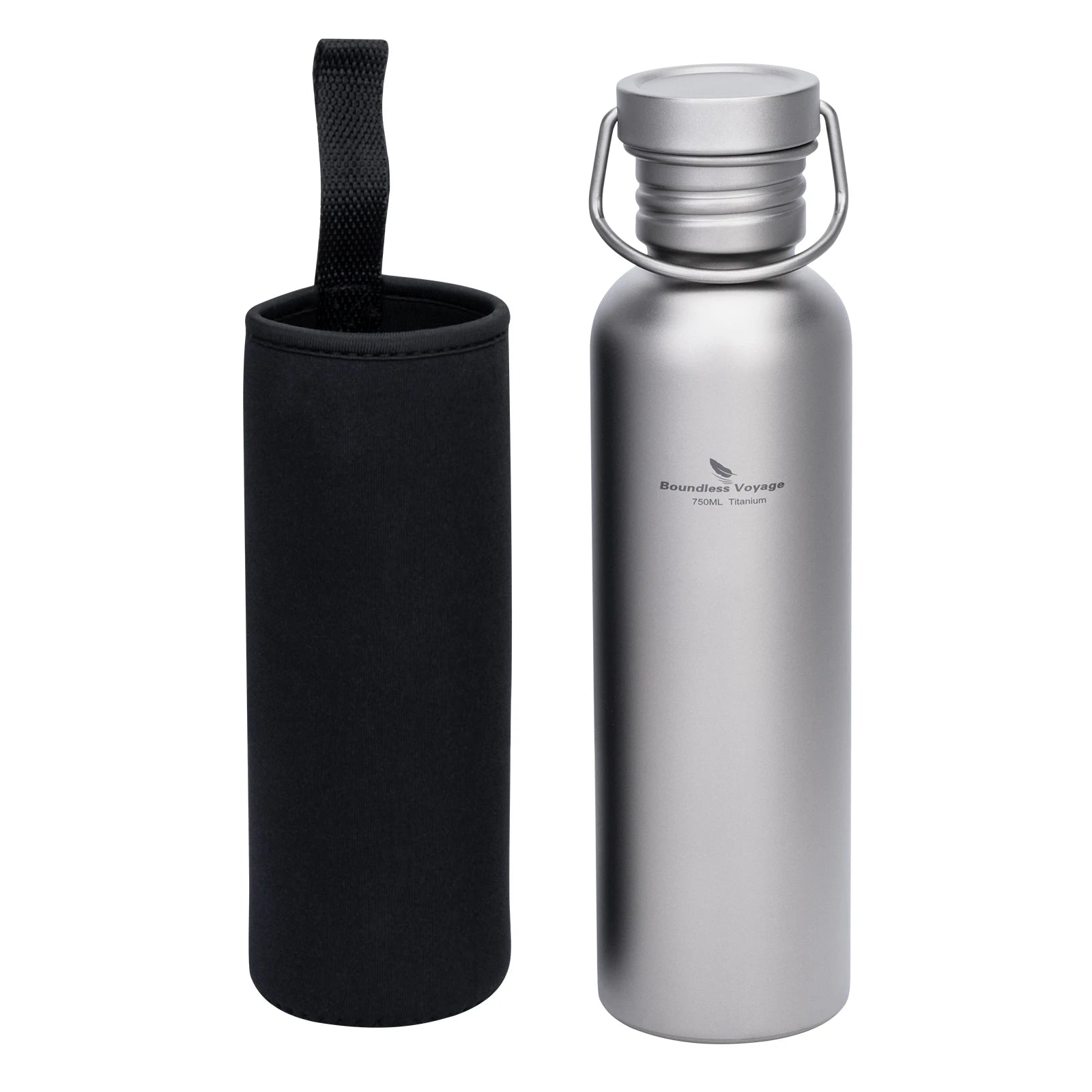 Gourde en Titane – Large Goulot, Réutilisable, Sport & Outdoor – Camping, Randonnée, Escalade, Running