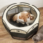 Tente Pliable pour Animaux – Niche Octogonale d'Extérieur avec Clôture pour Chien, Chat et Chiot